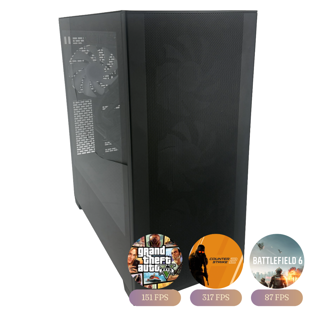 Gaming Desktop – RTX 5070 / Ryzen 7 9700X / 32GB DDR5 / 2TB NVMe - Svart