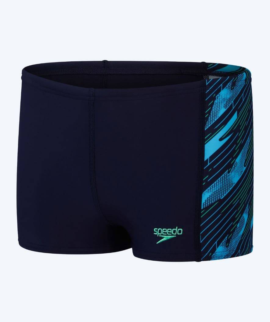 Speedo aquashorts för pojkar - Hyperboom Panel - Mörkblå/Grön