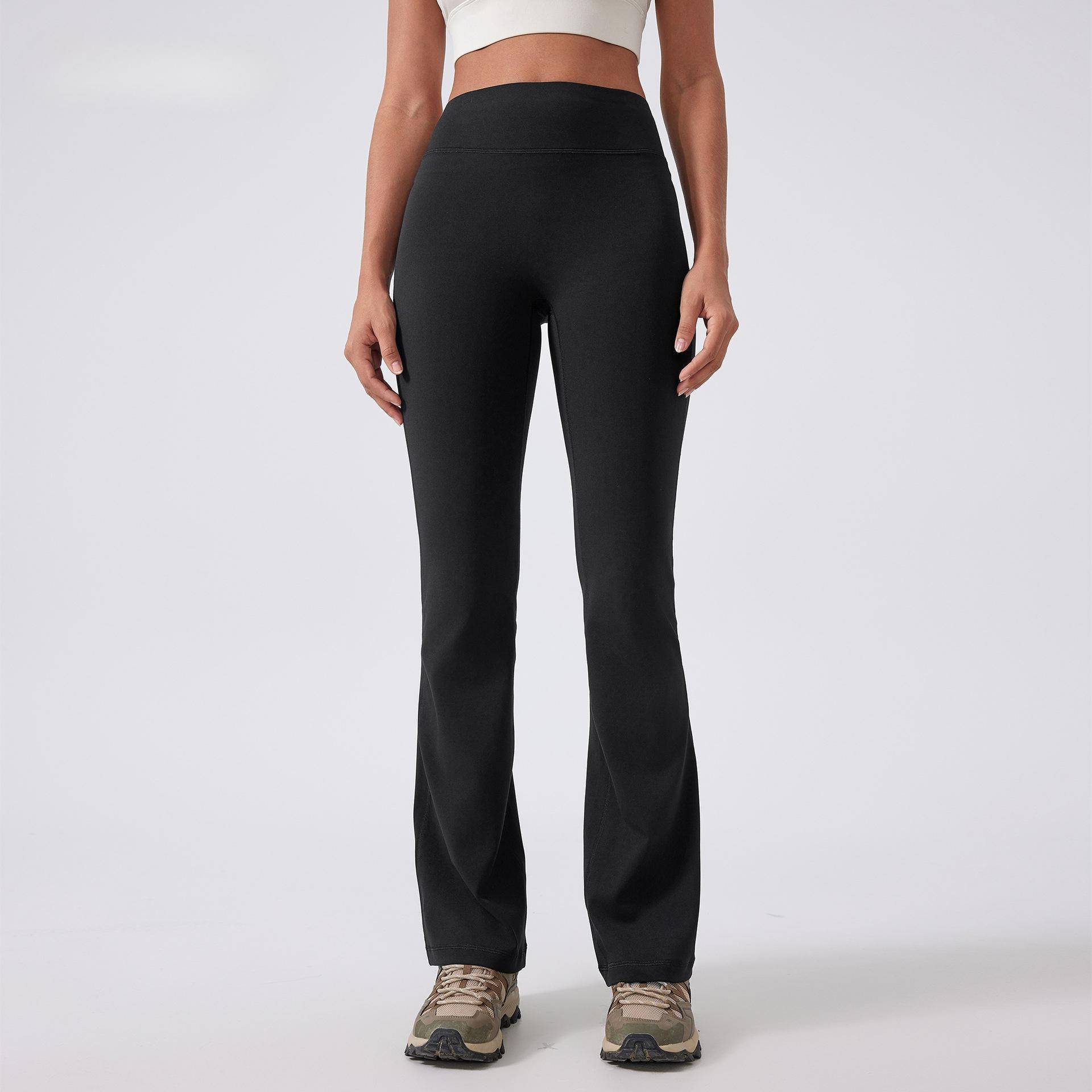New Yoga Bell-bottom Pants for Women Without T-line High Waist Stretch Tights To Make Them Look Taller and Slimmer 12