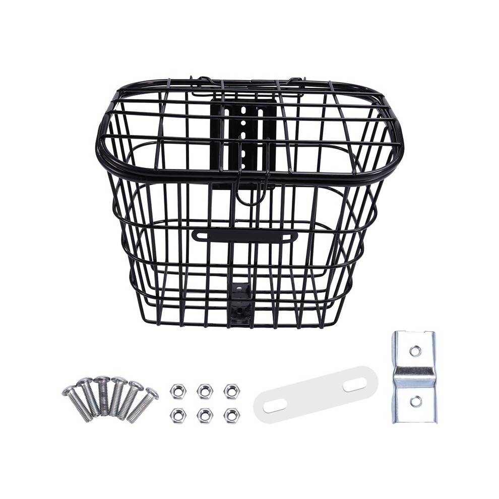 Iron Wire Basket Bike Front Basket Organizing Storage Basket Holder Front Handlebar Riding Bike Storage Bike Accessory