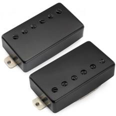 Musiclily Pro Alnico 5 Covered Humbucker Neck Bridge Pickup Set for LP Electric Guitar Black LP-CBLA 7.8K/8.8K