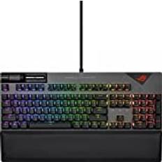 ASUS ROG Strix Flare II mechanische Gaming-Tastatur (ROG NX-Switches, PBT-Doubleshot-Tastenkappen, 8000 Hz Polling-Rate, Aura Sync RGB-Beleuchtung, DE QWERTZ-Layout), schwarz