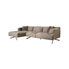 Donovan venstrevendt chaiselong sofa i chenille 300 x 148 cm - Sort/Taupe