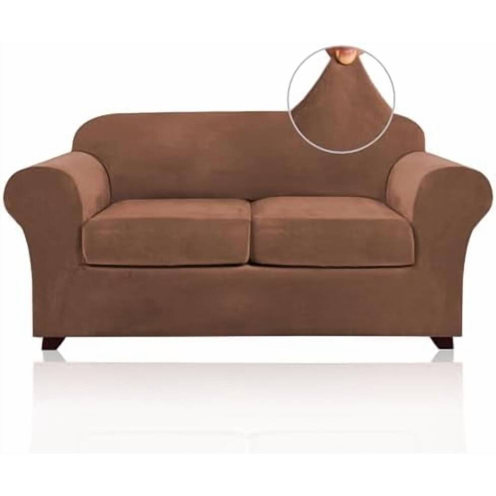 Velour Loveseat Slipbetræk 3-delt vaskbart stretchbetræk