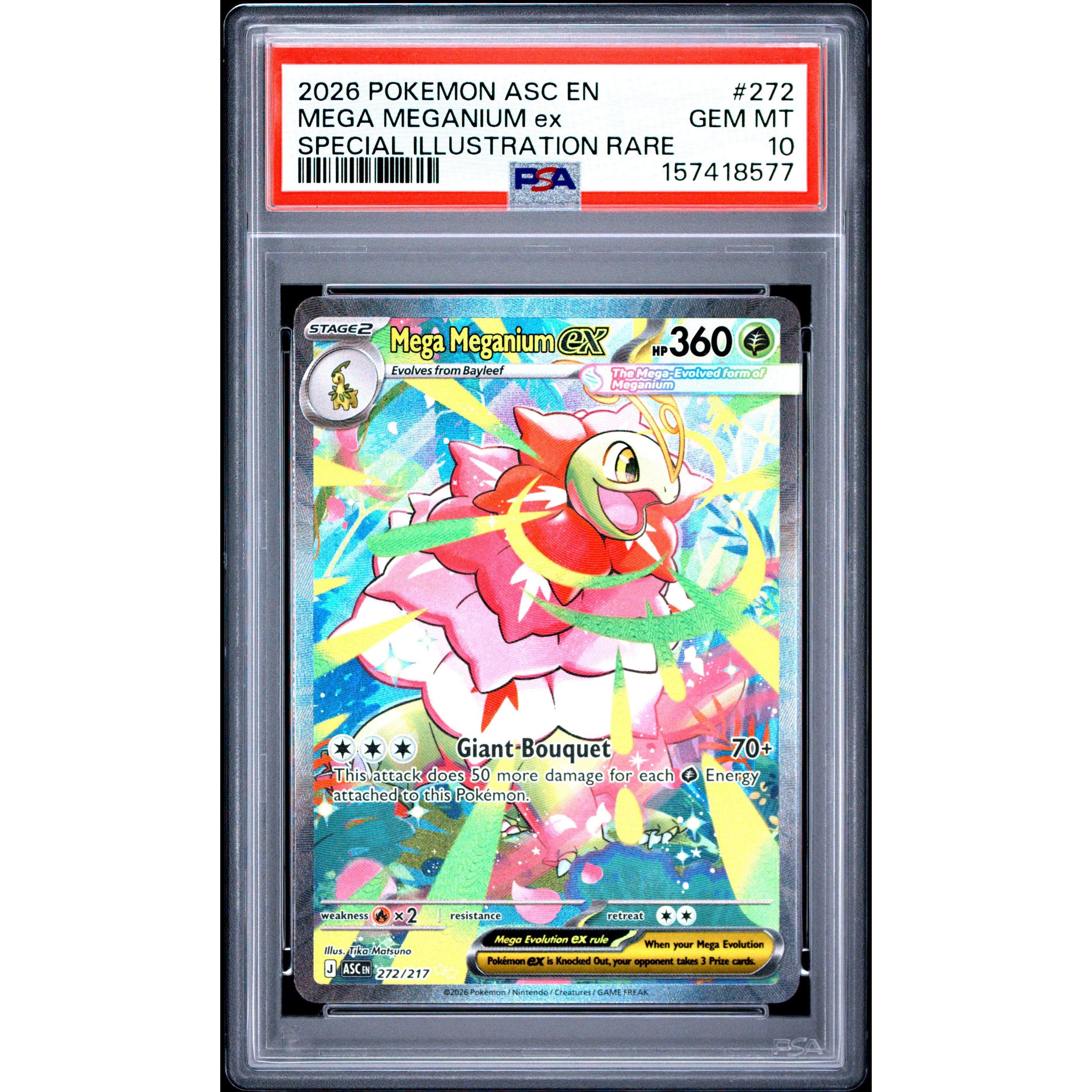 Pokémon TCG: Mega Meganium Ex #272 PSA 10 - Ascended Heroes - Brugtmoms