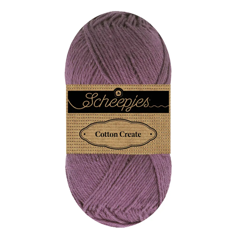 Scheepjes Cotton Create 721 Drape Indhold:50% genanvendt bomuld, 50% premium bomuld Vægt/længde:50 g = ca. 170 meter Anbefalede pinde:3.00 mm Strikkefasthed:10x10 cm = 28 m x 40p Vask: Maskinvask, max 40ºC.