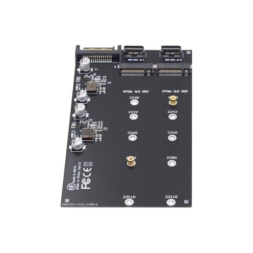 NFHK M.2 till Oculink adapter, PCIe NVME/AHCI SSD 2 till 2 SFF-8611/8612 stöder 2230/2242/2280/22110 mm