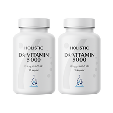 Holistic D3-vitamin 5000IE Ekonomipack 2x90k