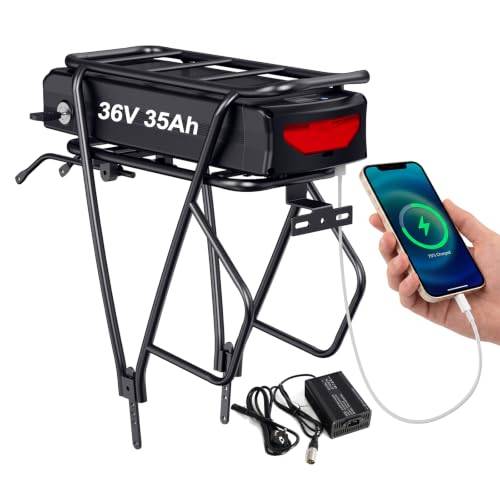 36V 35Ah elcykelbatteri med pakethållare -500W 250W Litium Ebike Batteri(36V 35Ah 0-500W - Ebike Converting Kit Batteri (med bagagehållare)