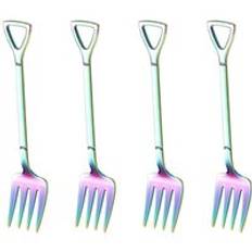 4 st kaffesked glass skopa rostfritt stål retro järn spade sked bestick set sked te-sked servis