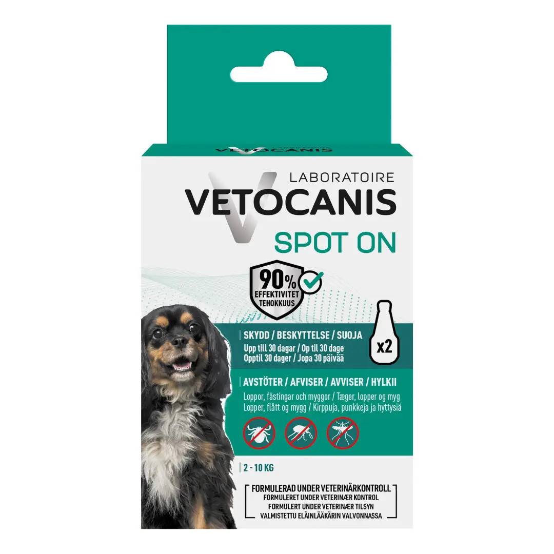 Vetocanis Naturligt Loppe &amp; Flåtmiddel 2x2 ml Lille Hund 2-10 kg