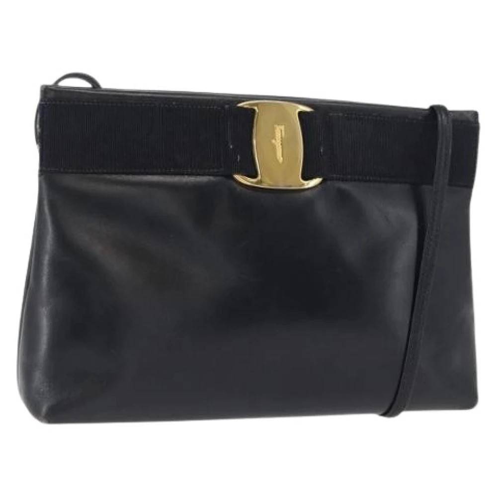 Salvatore Ferragamo Pre-owned Pre-owned Læder Crossbody Taske - Vintage - Dame - Blå - ONE SIZE - Læder