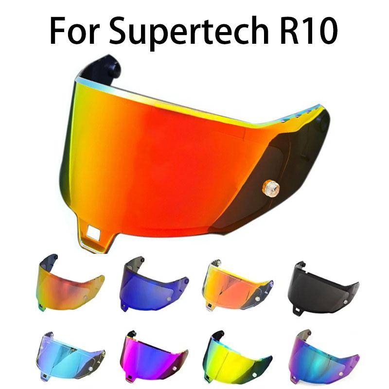 Visir för Alpinestars Supertech R10 AFHS-01 Ansiktsskydd Glasögon Pläterad Ersättningslins Motorcykelhjälm Tillbehör gyllene