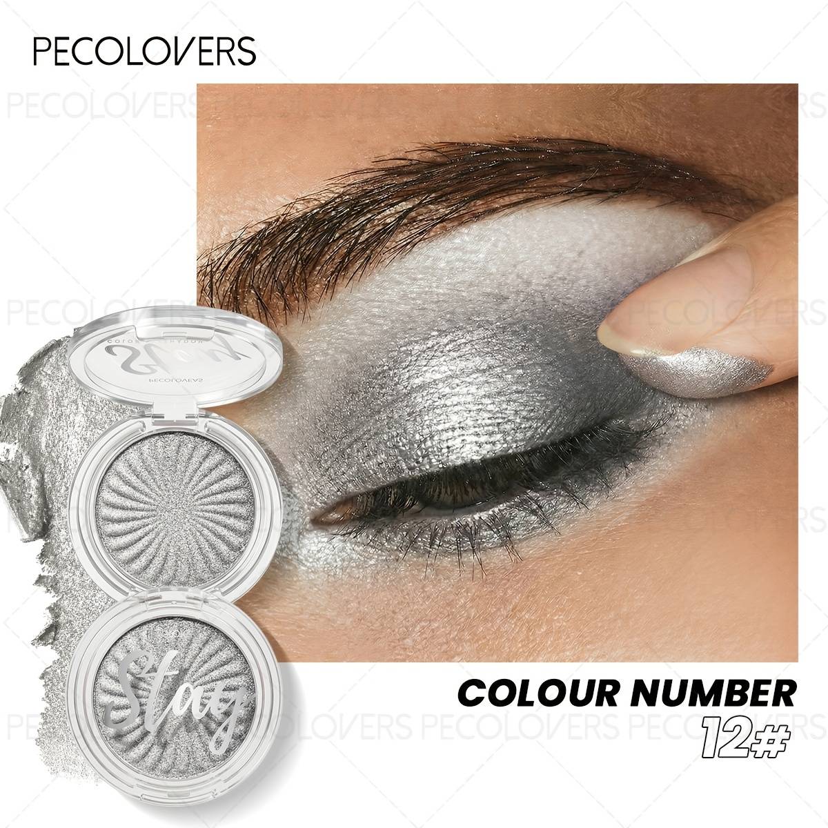 1pc Pearlescent And Glitter Eyeshadow Palette, Single-color, Waterproof & Long Lasting, Matte, Fine Powder, Non-fading, Suitable For Daily Use/party/music Festival/travel