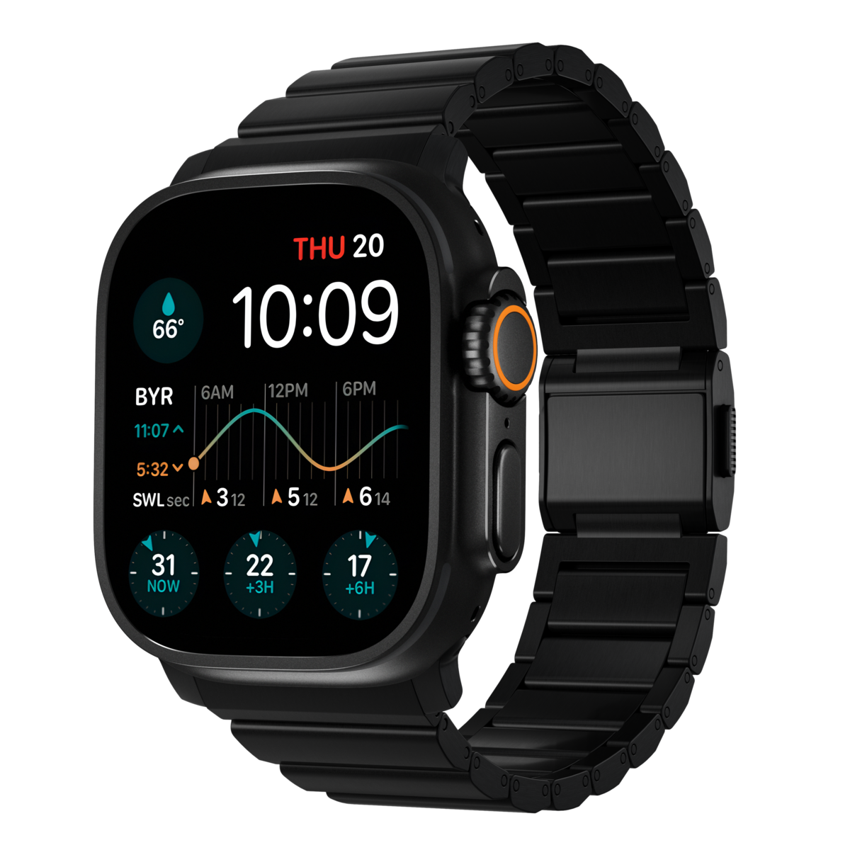 Nomad Titanium Band Apple Watch Ultra 2 49mm Svart