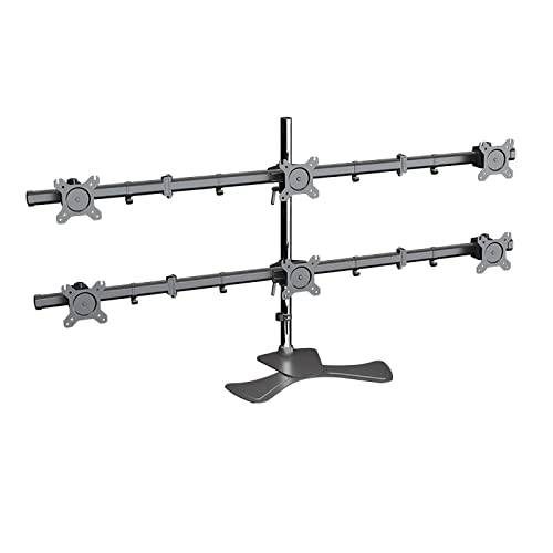Universal-TV-Ständer für 6 Monitore, Schreibtischhalterung, Sechs-Monitor-Arm mit voll beweglicher VESA-Halterung, passend für 15-27-Zoll-Monitore, hält 6 Bildschirme