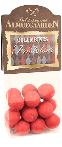 Almuegaarden - Chokolade-lakridser med hindbær, 110g.