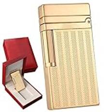 Traditionell Flame Lighter, Butan Refillable Gas Lighter for ljus, cigaretter(Gold)