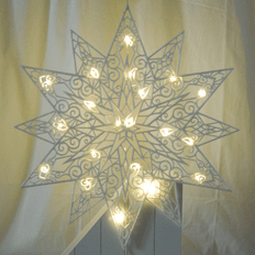 Stor vit Julstjärna med LED