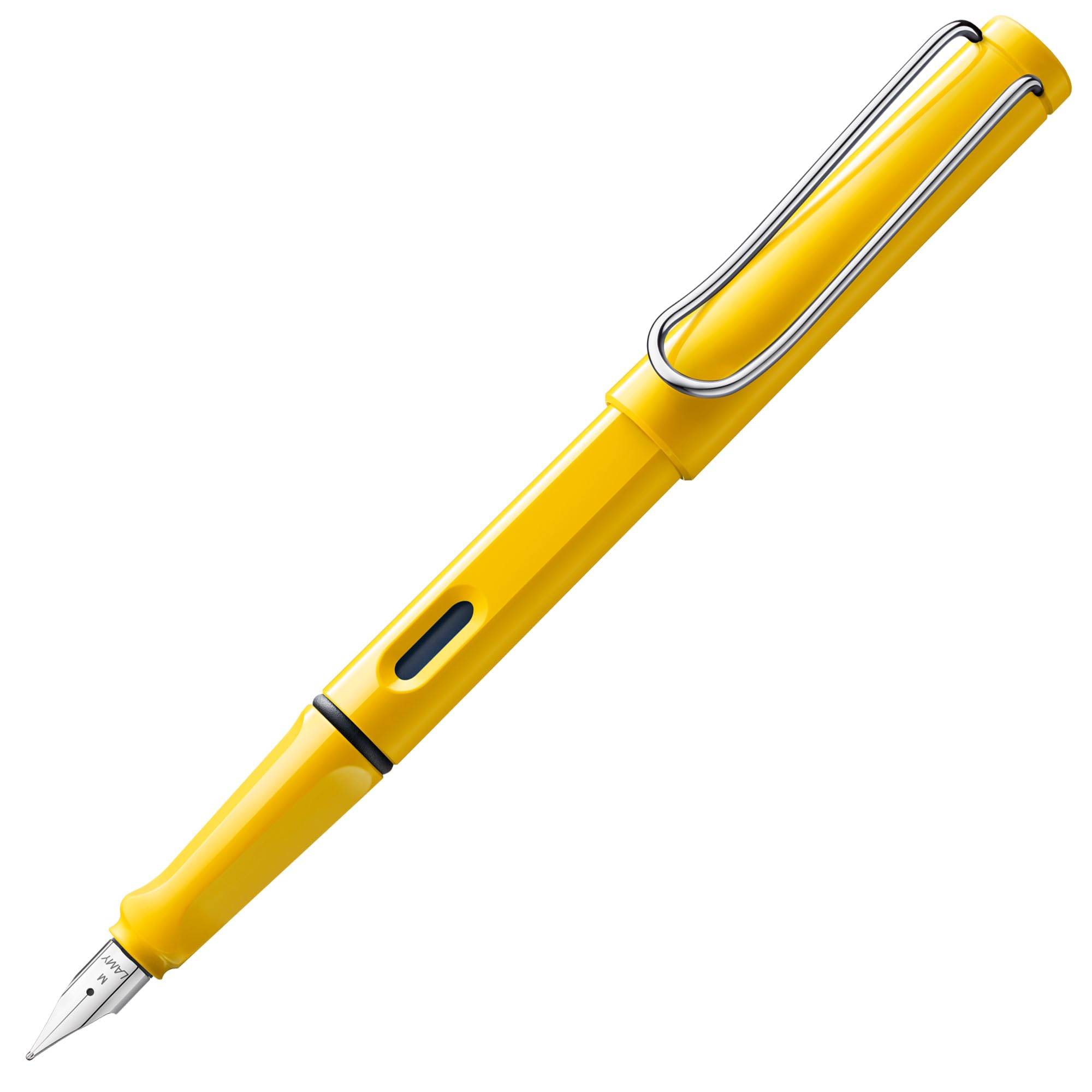LAMY Safari Yellow Fountain Pen Yellow Ergonomic grip and polished steel nib Size F Perfect for writing and calligraphy LAMY T 10 Blue with ink gul