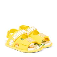 Dolce&Gabbana Kids DG crystal-embellished sandals - yellow - EU 27