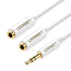 Splitter hörlurskabel minijack 3,5 mm till 2x minijack 3,5 mm 20 cm vit