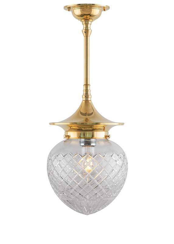 Loftslampe - Dahlbergspendel 100 messing klart glas dråbe - 35 cm