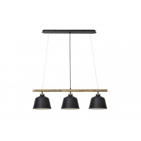 Light & Living - BANU 3L pendant lamp, black wood
