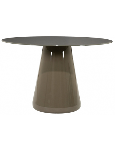 MEADOW Rundt spisebord i MDF og glas Ø120 cm - Blank armygrøn