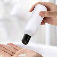 5Pcs Clear Round Shoulder Bottle With Flip Butterfly Lid Travel Bottle Empty Cosmetic Sample Dispenser Container, Travel Bottle, Travelling Containers - Black - 50ML,100ML,150ML,80ML,200ML