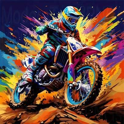 5D DIY diamantmålningssats: Släpp lös din kreativitet med ett 30x30cm/11.81x11.81in motorcykelmosaikkonstverk - Heminredning och väggdekoration för ru - Multifärgad (Multi-size)