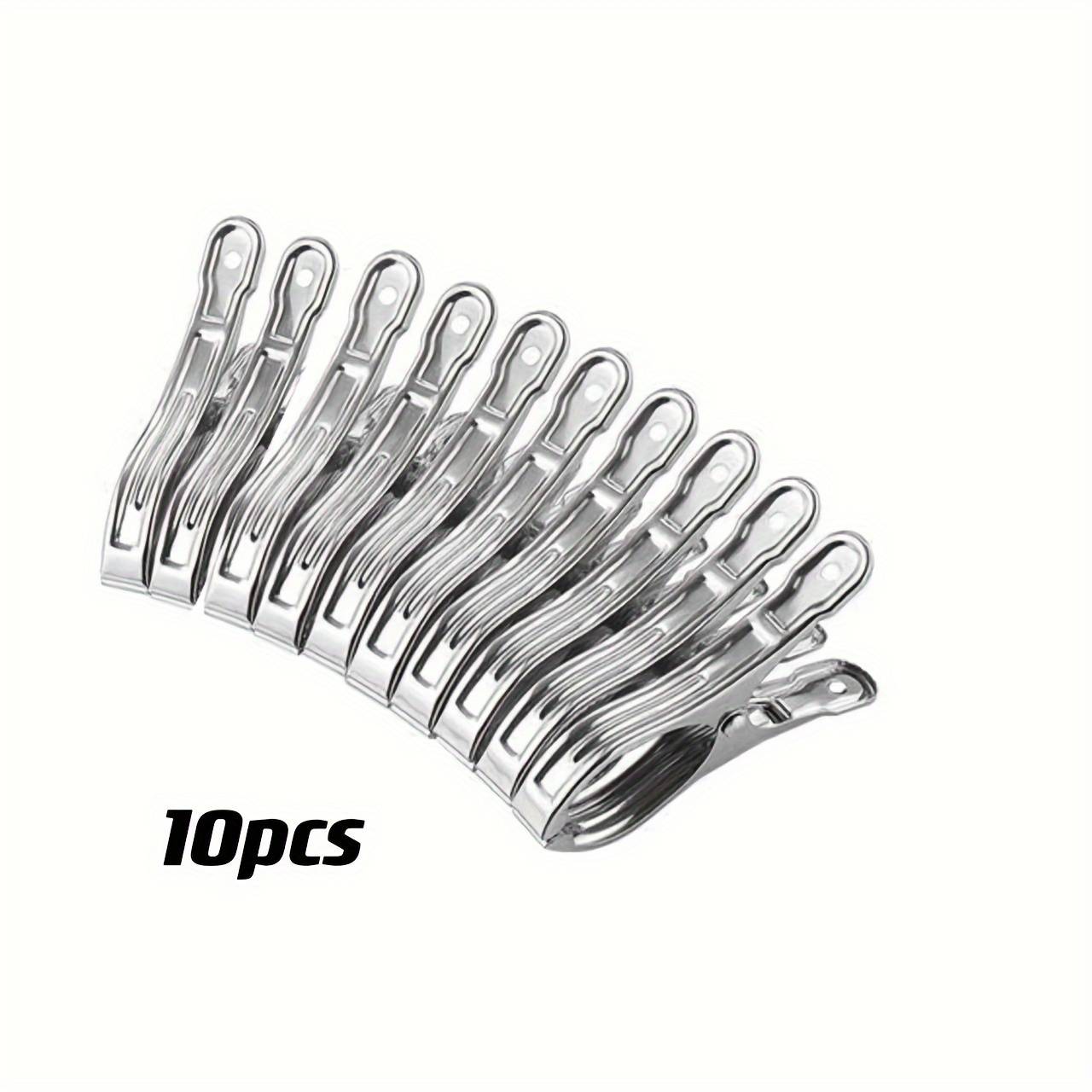10 Large Stainless Steel Clips, Quilt Clips, Windproof Clothes Drying Clips, Clothes Clips, Household Clothesline Pole Clips, Clothes Pins
