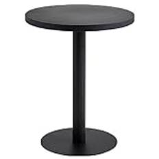 Bistrobord runt barbord, höjd 75 cm pubbord, bar cocktailbord bar höjd bord med förtjockat järn skrivbord, diameter 60 cm (färg: svart)