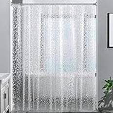 ecooe Duschdraperi 100% EVA Badkar Gardin 240 x 200 cm Vattentätt Antimögel, Duschdraperier 3D-Stenmönster med 16 Ringar, EVA-Draperi för Dusch och Badkar