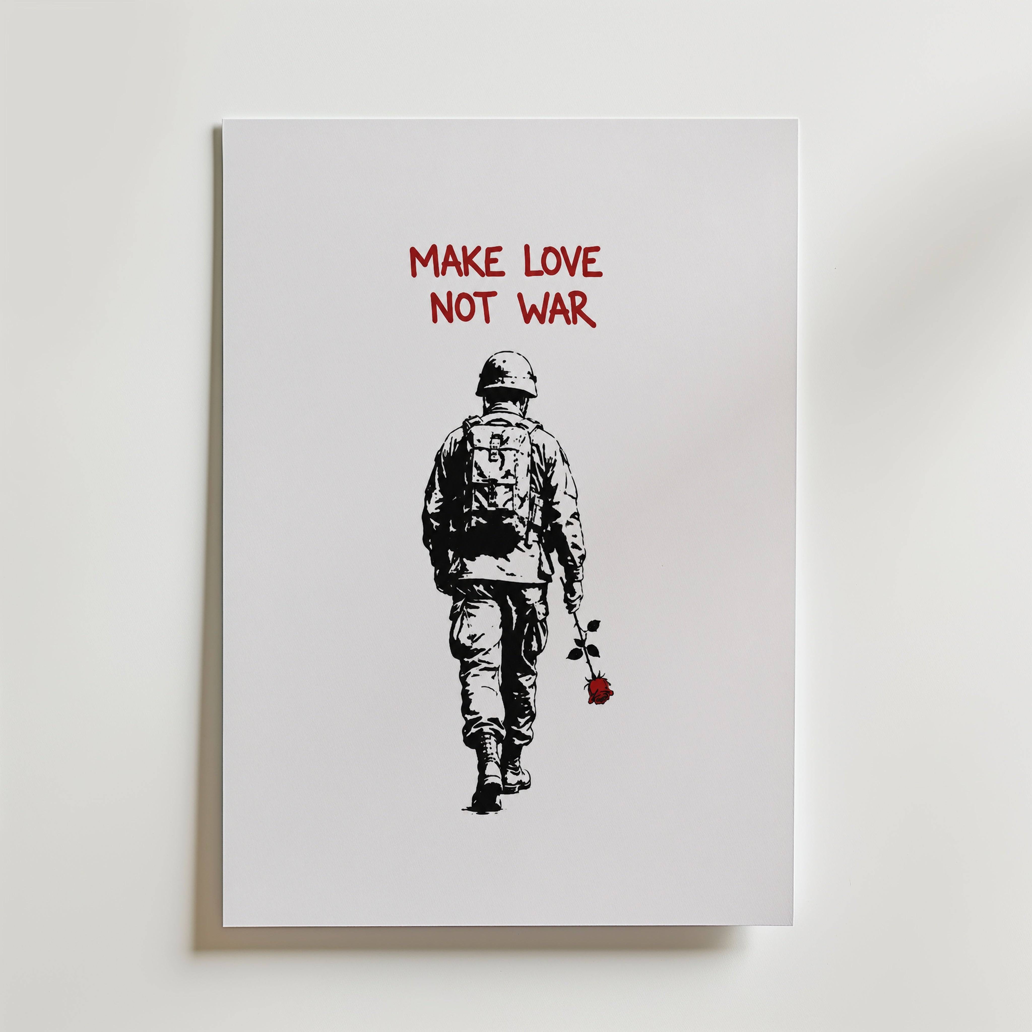 Make Love Not War Poster - Fine Art Poster 50x70 cm Utan passepartout