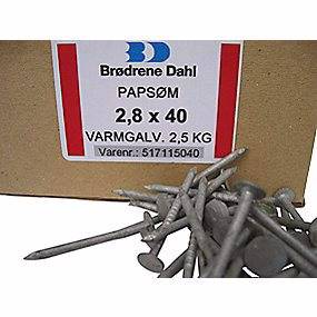 Tagpapsøm 2,8x40mm Varmgalvaniseret - 932 stk. pr. pakke.