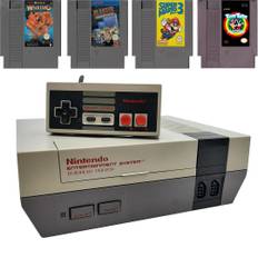 Nintendo NES 8-bit + 4 Spel (Begagnad) - grå