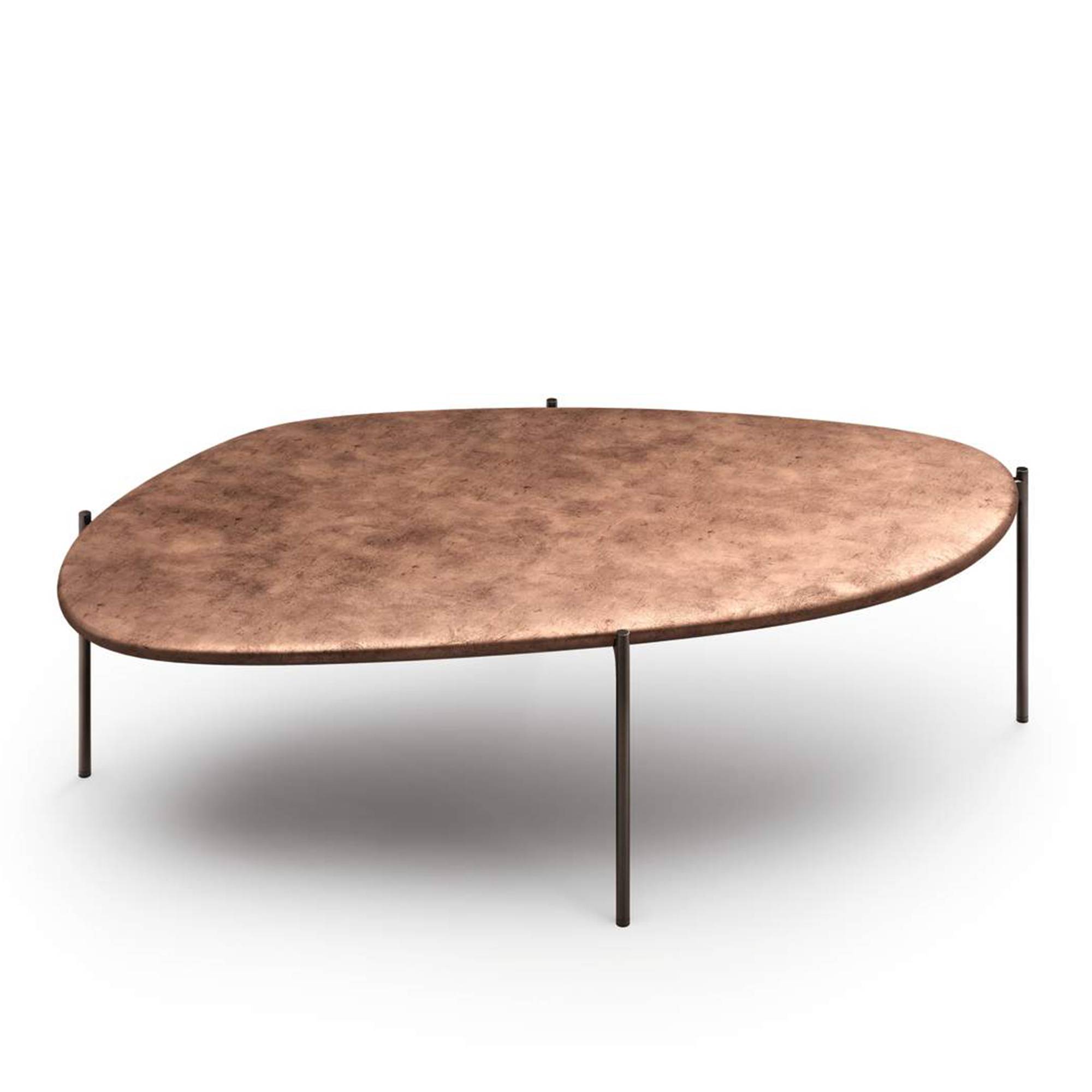 Walter Knoll - Ishino Side Table T3, Brass Look Alike Finish, Powder-Coated Bronze Matt, H: 39,5, L: 147, Br: 84 - Soffbord - Dai Sugasawa - Guld - Metall/Sten