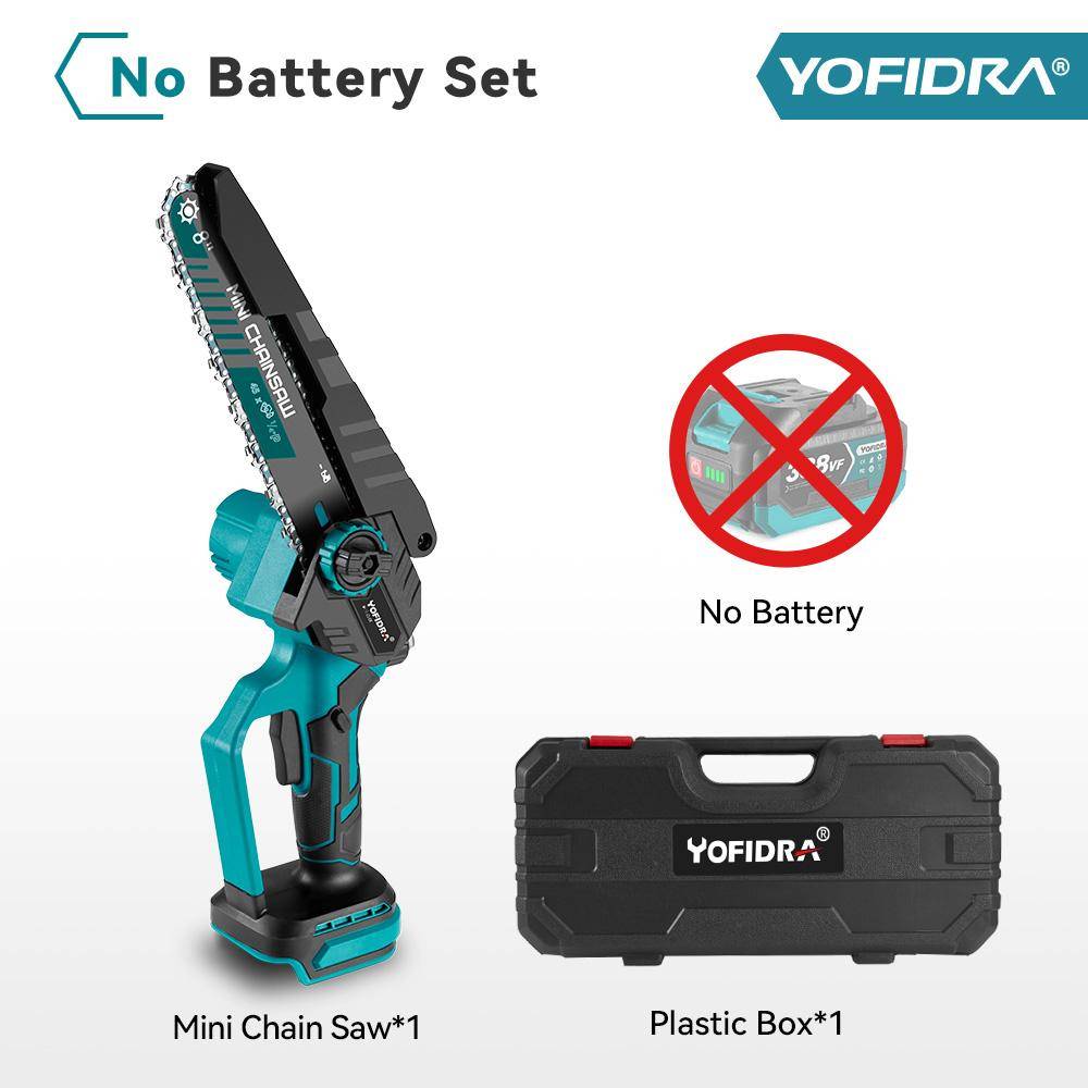 YOFIDRA 3500W 8 tum Borstlös Elektrisk Motorsåg Sladdlös Elektrisk Kapning Beskärning Kedjesåg Trädgårdsverktyg För Makita Batteri Stift No Battery NO Plug