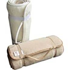 Alpenwolle Sportmatta, halkfri, yogamatta, gymnastikmatta, golvmatta, sängmatta 100 % ull (beige, 75 x 180 cm)