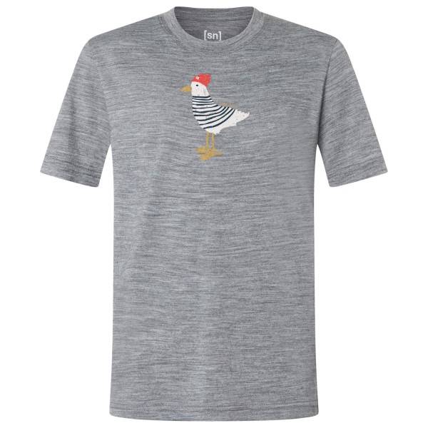 super.natural Kid's Johnny Tee Merinotröja Barn Storlek 152 Färg cashmere grey melange / various