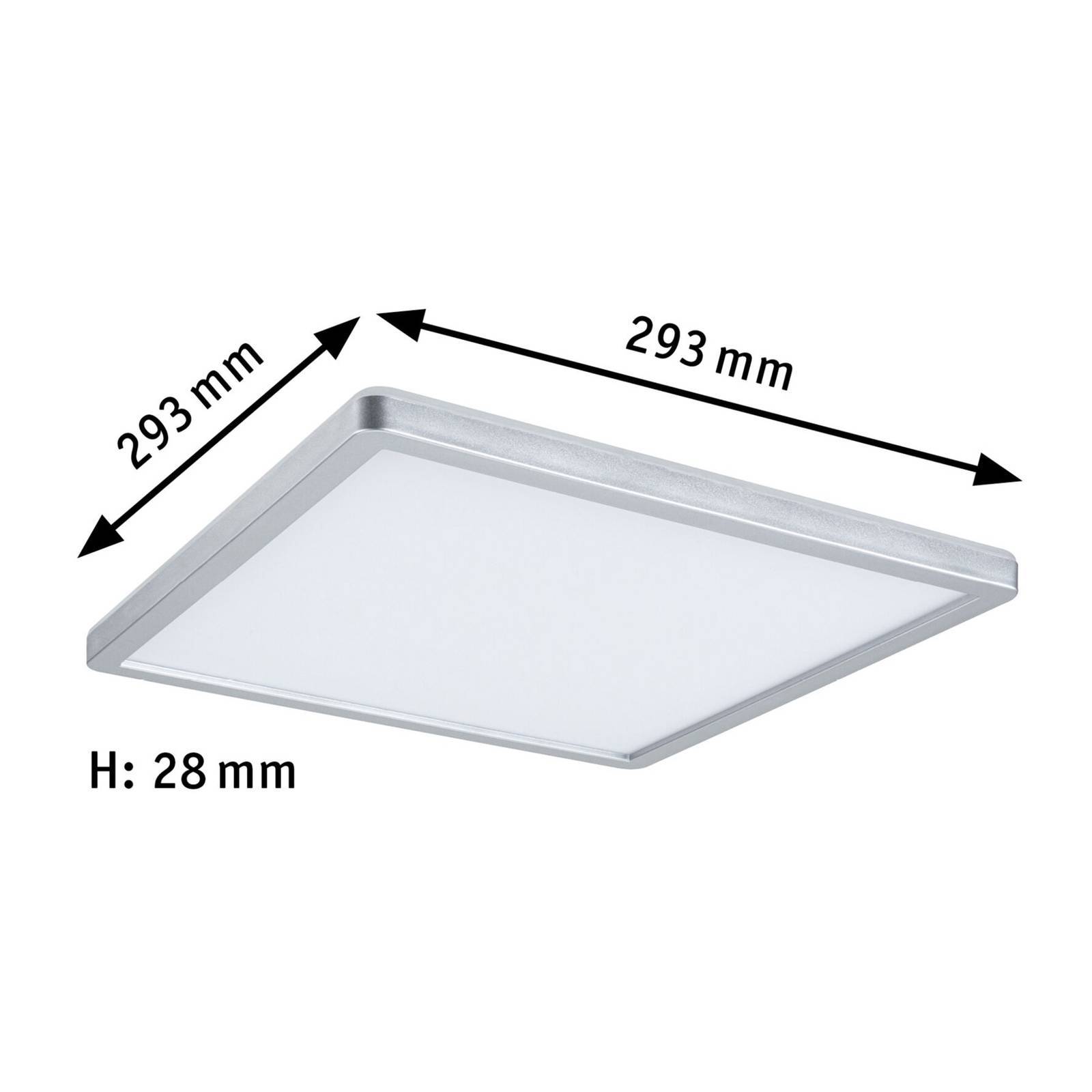 Paulmann LED panel Atria Shine, Förkromad / silver, Vardagsrum / matsal, Syntetmaterial, Modern, LED-taklampa