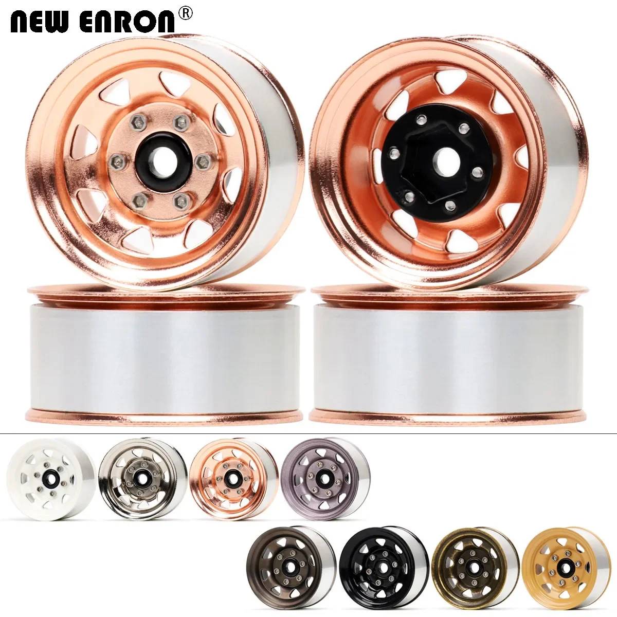 46mm Aluminum Alloy 1.55 inch Beadlock Wheel Hub Rim for RC Car 1/10 D90 TF2 Tamiya CC01 LC70 MST JIMNY Axial 90069