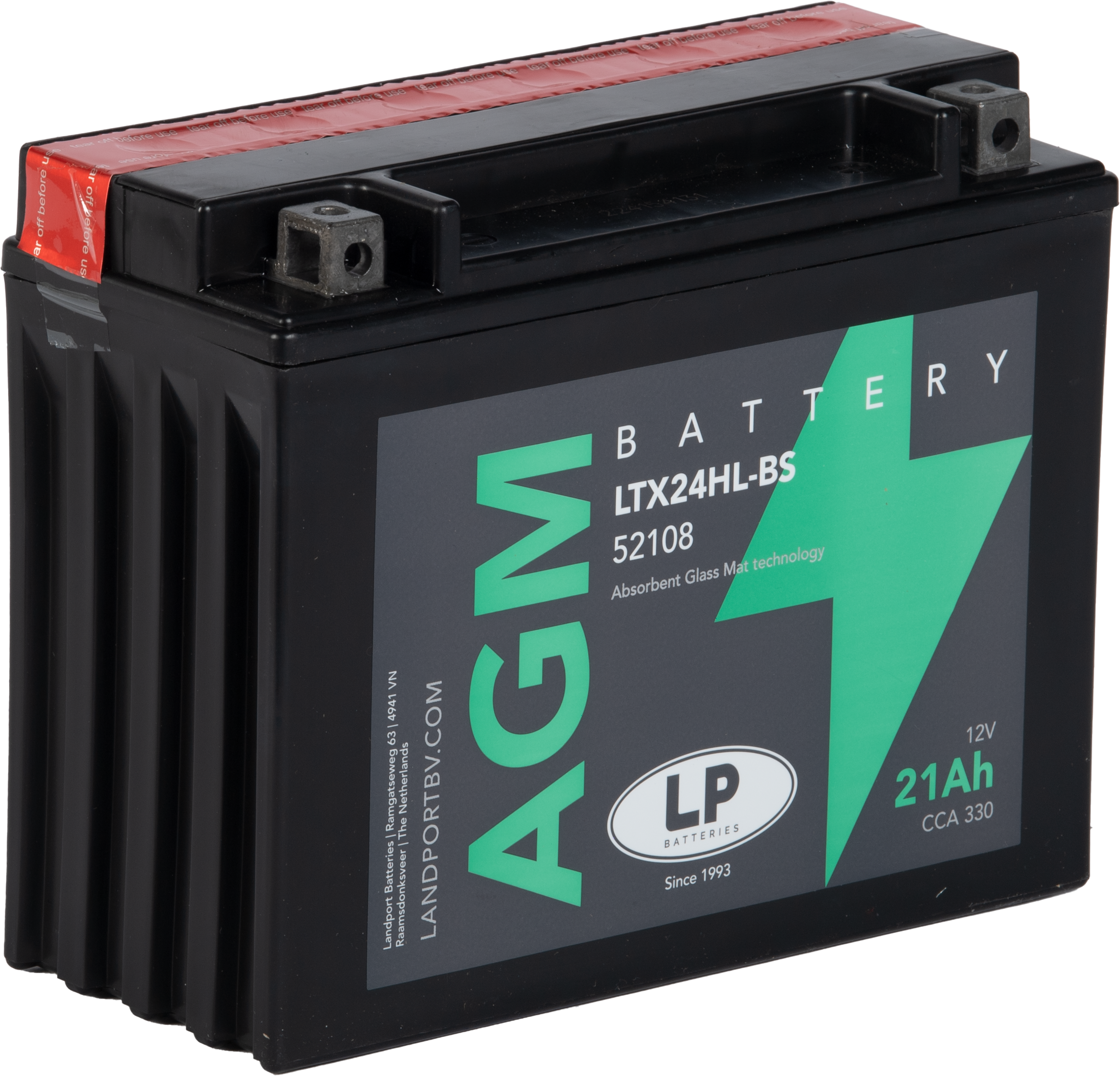 LP Batteries LPYTX24HL-BS Startbatteri 12V, 21 Ah