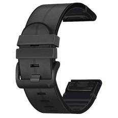 Urrem til Garmin Fenix 5/5Plus/6/6Pro/7 - Læder - 22 mm - Sort