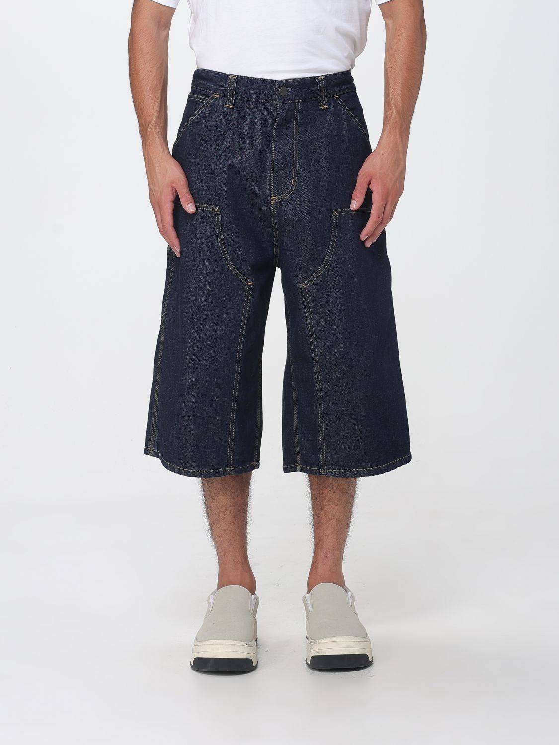 CARHARTT WIP OG Double Knee Pant Cargo Shorts in Denim with Wide Leg - XS