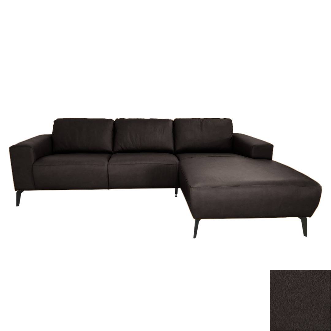 Hjort Knudsen - Napoli chaiselong - ægte læder - Madras 285 Dark Brown