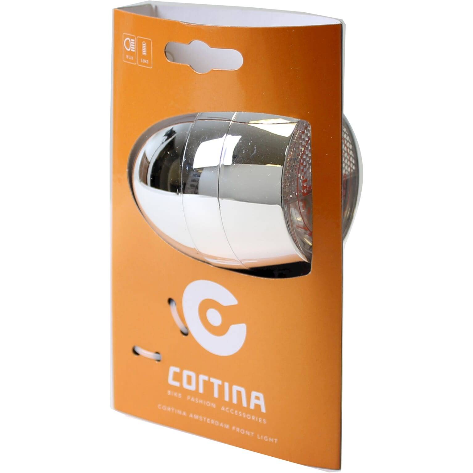 Cortina forlygte Amsterdam elcykel krom