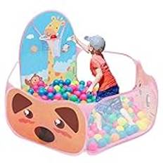 LASIEYO barn pop up vika tecknat spel tält pit pool med basketdäck