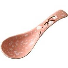 Japansk handmålning plommon keramiksked snöflinga glasyr porslinsoppa sked blommig kaffe mjölk omrörningssked porslin